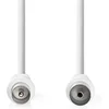 Image de Nedis Coaxkabel - IEC (Coax) Male - IEC (Coax) Female - Vernikkeld - 90 dB - 75 Ohm - Dubbel Afgeschermd - 10.0 m - Rond - PVC - Wit - Doos