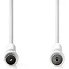 Image de Nedis Coaxkabel - IEC (Coax) Male - IEC (Coax) Female - Vernikkeld - 120 dB - 75 Ohm - Viervoudig Afgeschermd - 3.00 m - Rond - PVC - Wit - Label
