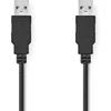 Image de Nedis USB-Kabel - USB 2.0 - USB-A Male - USB-A Male - 480 Mbps - Vernikkeld - 2.00 m - Rond - PVC - Zwart - Doos