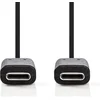 Image de Nedis USB-Kabel - USB 3.2 Gen 1 - USB-C Male - USB-C Male - 60 W - 4K@60Hz - 5 Gbps - Vernikkeld - 1.00 m - Rond - PVC - Zwart - Doos