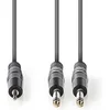 Image de Nedis Stereo-Audiokabel - 2x 6,35 mm Male - 3,5 mm Male - Vernikkeld - 5.00 m - Rond - Donkergrijs - Kartonnen Sleeve