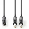 Image de Nedis Stereo-Audiokabel - 2x 6,35 mm Male - 3,5 mm Male - Vernikkeld - 1.50 m - Rond - Donkergrijs - Kartonnen Sleeve