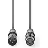 Image de Nedis Gebalanceerde Audiokabel - XLR 3-Pins Male - XLR 3-Pins Female - Vernikkeld - 5.00 m - Rond - PVC - Donkergrijs - Kartonnen Sleeve
