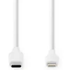 Image de Nedis Lightning Kabel - USB 2.0 - Apple Lightning 8-Pins - USB-C Male - 480 Mbps - Vernikkeld - 2.00 m - Rond - PVC - Wit - Doos