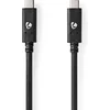 Image de Nedis USB-Kabel - USB 3.2 Gen 2 - USB-C Male - USB-C Male - 100 W - 4K@60Hz - 10 Gbps - Vernikkeld - 1.00 m - Rond - PVC - Zwart - Doos