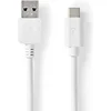 Image de Nedis USB-Kabel - USB 3.2 Gen 1 - USB-A Male - USB-C Male - 60 W - 5 Gbps - Vernikkeld - 2.00 m - Rond - PVC - Wit - Doos
