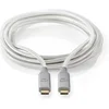 Image de Nedis USB-Kabel - USB 3.2 Gen 2x2 - USB-C Male - USB-C Male - 100 W - 4K@60Hz - 20 Gbps - Verguld - 1.00 m - Rond - Gevlochten / Nylon - Zilver - Cover Window Box