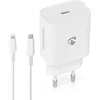 Image de Nedis Oplader - 20 W - PD3.0 20W - 1.67 / 2.22 / 3.0 A - Outputs: 1 - USB-C - Lightning 8-Pins (Los) Kabel - 1.00 m - Automatische Voltage Selectie - Wit