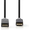 Image de Nedis DisplayPort-Kabel - DisplayPort Male - HDMI Connector - 4K@30Hz - Verguld - 1.00 m - Rond - PVC - Antraciet - Doos