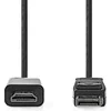 Image de Nedis DisplayPort-Kabel - DisplayPort Male - HDMI Connector - 4K@30Hz - Vernikkeld - 1.00 m - Rond - PVC - Antraciet - Doos