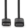 Image de Nedis DisplayPort-Adapter - DisplayPort Male - HDMI Connector - 8K@30Hz - Vernikkeld - Recht - 1.80 m - Rond - TPE - Zwart - Envelop