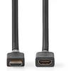 Image de Nedis High Speed   HDMI-Kabel met Ethernet - HDMI Connector - HDMI Output - 8K@60Hz - eARC - 48 Gbps - 1.00 m - Rond - PVC - Antraciet - Doos