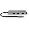 Image de Nedis USB Multi-Port Adapter - 7-in-1 - USB 3.2 Gen 1 - USB-C Male - Micro SD / RJ45 Female / SD / USB-C Female / 2x HDMI / 2x USB-A Female - 5 Gbps - 0.20 m - Rond - Verguld - PVC - Antraciet