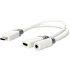 Image de Nedis USB-C Adapter - USB 2.0 - USB-C Male - USB-C Female / 3,5 mm Female - 0.10 m - Rond - Verguld - PVC - Wit - Doos