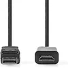Image de Nedis DisplayPort-Kabel - DisplayPort Male - HDMI Connector - 1080p - Vernikkeld - 3.00 m - Rond - PVC - Zwart - Label
