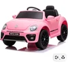 Image de Volkswagen Beetle Full Option Elektrische Kinderauto 1 tot 4 jaar   Officieel Gelicentieerd Accuvoertuig met Lederen Zitje, Schokdempers & Bluetooth   12V Kinderauto met Afstandsbediening, Werkende Deuren & Soft-Start   Roze