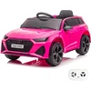Image de Audi RS6 Full Option Elektrische Kinderauto 1 tot 5 jaar   Officieel Gelicentieerd Accuvoertuig met Lederen Zitje, Schokdempers & Bluetooth   12V Kinderauto met Afstandsbediening, Werkende Deuren & Soft-Start   Roze
