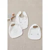 Image de Noukie's - Bavet set - 3 pack - Wafeljersey slabbetjes met savanneprint - ecru