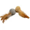 Image de Duvoplus - Speelgoed Voor Dieren - Kat - Cushy Ballen Met Veren 2pc - 12x4x5cm Bruin/grijs - 2st