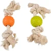 Image de Duvoplus - Speelgoed Voor Dieren - Hond - Eco Rubber Bal Bamboe/rijst + Katoen 27x5x5cm Gemengde Kleuren - 1st