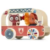 Image de Lilliputiens - Jack De Leeuw Twist-Brandweerwagen - Houten Trekfiguur Met 2 Losse Speelfiguren - Geschikt Vanaf 1 Jaar