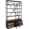 Image de J-Line rek + ladder 4 Schap - hout/metaal - naturel/bruin