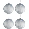 Image de J-Line kerstbal - glas - mat ijsblauw - medium - doos van 4