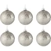 Image de J-Line kerstbal Blinkend - glas - zilver - small - doos van 6 stuks