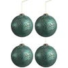 Image de J-Line kerstbal Antiek - glas - azuur - large - doos van 4