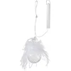 Image de J-Line kerstbal Engel - pluim/glas - small - 4 stuks - LED lichtjes