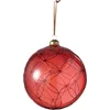 Image de J-Line kerstbal Cirkel Glitter - glas - rood - extra large - 6 stuks
