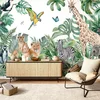 Image de Vooraf gelijmd panoramisch junglebehang, groot safari-ontwerp, H 250 x B 360 cm