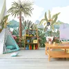 Image de Vooraf gelijmd panoramisch junglebehang, tropische oase, H 250 x B 360 cm