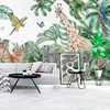 Image de Vooraf gelijmd panoramisch junglebehang met tropische dieren, 250 cm hoog x 480 cm breed