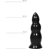 Image de All Black Zwarte dildo 23 cm met ribbels