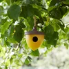 Image de Point Virgule vogelhuisje bamboevezel eikel okergeel