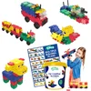 Image de Clics Build & Play 8-in-1 bouwblokken  DUURZAAM SPEELGOED gemaakt van GERECYCLEERDE kunststof- bouwset 5 in 1 - speelgoed 4,5,6,7,8 jaar jongens en meisjes- educatief speelgoed- Montessori speelgoed- constructie speelgoed
