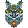 Image de Eureka houten puzzel wolf - kleurrijke 2D puzzel 180 stukjes.