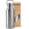 Image de Bambaw® 750ml RVS Thermosfles - Isoleerfles, Dubbelwandig, Lekvrijen, loodvrij en Plasticvrij Geïsoleerde Fles met Bamboe Deksel voor Warme en Koude Dranken - Ideaal voor Reizen, Werk, Yoga, Wandelen en Dagelijks Gebruik - zilver