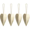 Image de Ferm Living - Hartvormige ornamenten - Set van 4 - Messing