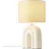 Image de Nordlux Haze-tafellamp-keramiek-textiel-E27-beige