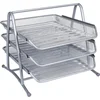 Image de Q-CONNECT 3 brievenbakjes, mesh metaal, ft A4, zilver