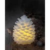Image de Wax Dennenappel Clara met LED lichtjes Ø10xH14cm