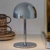 Image de Sirius Tim Tafellamp LED lamp H22 cm - oplaadbaar - draadloos - dimbaar - modern - chroom - zilver - binnen en buiten
