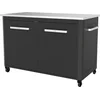 Image de Cozze® Outdoor Kitchen - Buitenkeuken BBQ Station - Verrijdbaar - Opklapbare Zijtafels - Met Opbergruimte