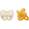 Image de HEVEA - Fopspeen - 2-Pack - Orthondontisch - Milky White & Natural - 3-36 mnd