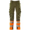 Image de Mascot Accelerate Safe Broek met kniezakken 19179-511 - mosgroen/hi-vis oranje - C60 - 90