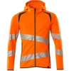 Image de Mascot Accelerate Safe Capuchontrui met rits 19284-781 - hi-vis oranje/mosgroen - 2XL