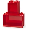 Image de LEGO Iconic Brick Boekenplanken 4 + 8 Noppen - Set van 2 Stuks - Rood