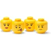 Image de Lego - Opbergbox Hoofd Boy Girl Silly Winky Mini Set van 4 Stuks - Kunststof - Geel